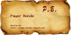 Payer Bende névjegykártya