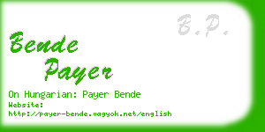 bende payer business card